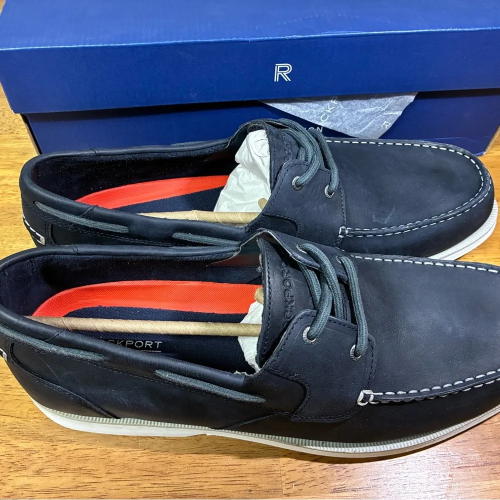 Rockport Men's Navy Boat Shoes - Picture 3 of 7